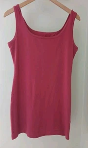 Peruvian Connection Tunic Tank Top Size Medium Berry Pink Pima Cotton Stretch - Picture 1 of 9