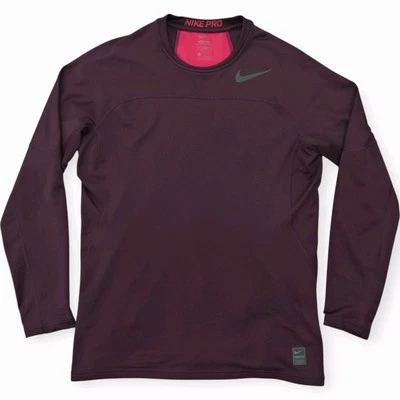 Camisa de Entrenamiento Nike Pro Hyperwarm Para Hombres L Manga Larga Ciruela Ajustada Foto 1 de 4