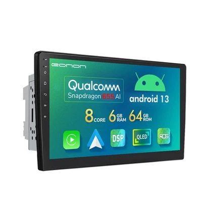Double DIN 10.1" Car Stereo Android Auto 13 Octa Core GPS Radio CarPlay WiFi DSP - Image 1 of 4