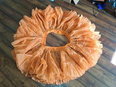 De Colección Nita Smith Naranja Volantes Enagua Falda Giro Cuadrado Baile SE ADAPTA A LA CINTURA A 52" Foto 1 de 4