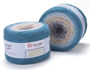 (2 Pack) YarnArt Flowers Alpaca, DK yarn cake, 20% alpaca, 250g, colour 417 - Picture 1 of 6