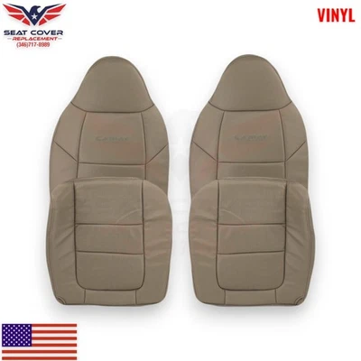 Fundas de asiento 2001 aptas para Ford F250/F350/F450 Lariat Super Duty cuero sintético tostado Foto 1 de 4