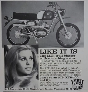 1968 MB XTR 100 Scrambler Street Trail Moto Originale Annuncio - Foto 1 di 1