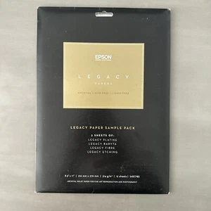 Epson Legacy Sample Papers 8.5 x 11, 12 sheets, Platine, Baryta, Etching, Fibre - Picture 1 of 3