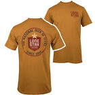 Lone Star Beer Round Logo Front And Back Print T-Shirt Orange
