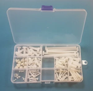 Nylon Plastic Pan Head Screws / Bolts Assorted Set / Kit 96pcs Boxed M2 - M6 - Picture 1 of 4