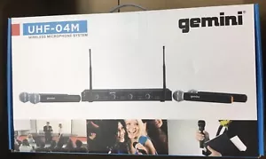 Gemini UHF-04M 4-Channel Wireless Handheld Microphone System UHF-04M-S1234 NEW - Picture 1 of 5