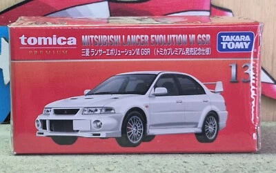 TOMICA PREMIUM #13 MITSUBISHI LANCER EVOLUTION VI GSR [LIMITED] 1/61 SCALE - Image 1 of 4