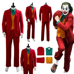 2019 Movie Joker Joaquin Phoenix Arthur Fleck Cosplay Costume Suit Halloween MEN - Bild 1 von 72