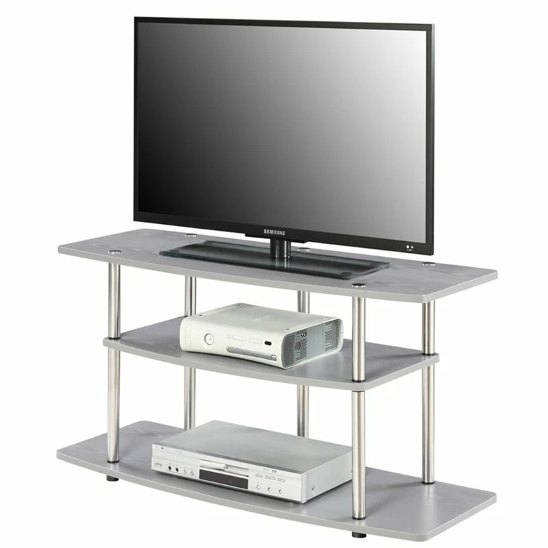 Convenience Concepts Designs2go 24" 3 Tier Wide TV Stand in Gray