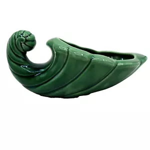 Royal Copley Green Horn of Plenty Cornucopia Planter Pottery Vintage Large #260 - Picture 1 of 6