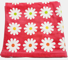 NEW CARO CORAL PINK WHITE DAISY FLOWERS GREEN,RED,BLUE 100% COTTON BEACH TOWEL