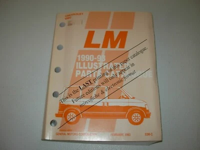 1990 - 1993 LM Chevrolet GMC Van Parts Manual  - Image 1 of 4