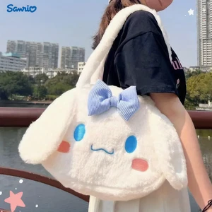 Bolso de Mano de Felpa Cinnamoroll, Acogedor Bolso de Hombro Peludo Esponjoso Kawaii, Gran Capacidad - Imagen 1 de 2