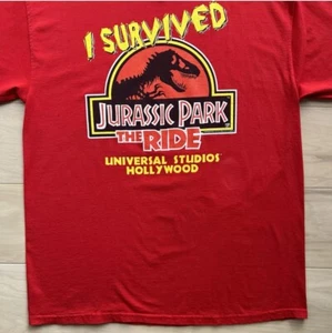 Neu mit Etikett Vintage 1996 Universal Studios Jurassic Park The Ride T-Shirt rot Erwachsene L - Bild 1 von 1