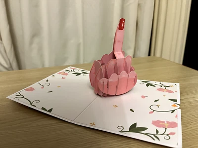 Pop up 3D card – Rude Lady's Finger Card - Image 1 of 2