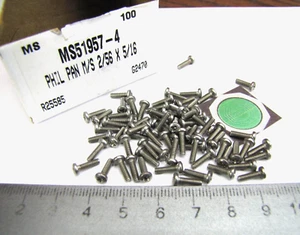 2/56 x 5/16 (70) Philips Pan Head Screw Bolt M/S MS51957-4   #02 - Picture 1 of 2