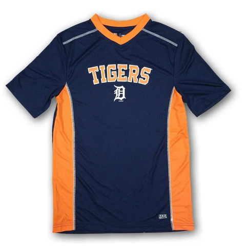 Detroit Tigers MLB Men's Blue/Orange Short Sleeve V-Neck Jersey New Without Tags Cover