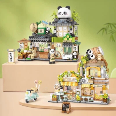 LOZ mini Blocks Kids Building Toys Gift Panda Tea Shop Coffee Bar 1382 1383 - Image 1 of 4
