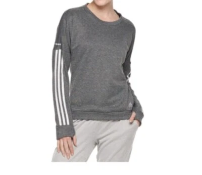 NWT adidas Response Womens M Long Sleeve active Running Top grey white $50 - Image 1 of 4