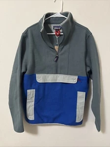 Patagonia Synchilla Anorak  Pullover  Fleece Grey/Blue Unisex Men M -Women L NWT - Picture 1 of 9