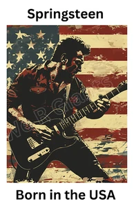 Póster de Bruce Springsteen nacido en EE. UU. 11x17 Rock Legends Superstar Rockstar - Imagen 1 de 2