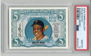 2003 TOPPS GALLERY BASEBALL BUCKS WILLIE MAYS CARD GIANTS PSA 10 LOW POP 1 RARE - Picture 1 of 2