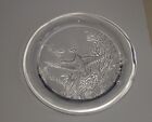 Beautiful Crystal Art Glass Wildlife Duck Collectible Plate Clear Embossed Decor
