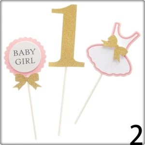 Cake Topper Design Party Decor Geburtstag Birthday Boy Girl Rosa Blau Geschenk - Bild 1 von 5
