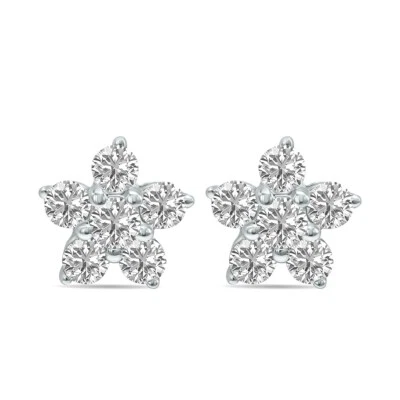 1/2 CTW Star Lab Grown Diamond Earrings in 10K White Gold (F-G Color, VS1- VS2 ) - Image 1 of 4