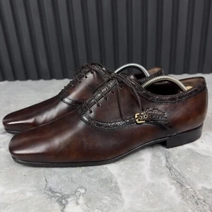 Louis Vuitton Derby Kleid Schnürung Braun Krokodil 7,5 LV oder 8,5 US oder 41,5 EUR - Bild 1 von 24