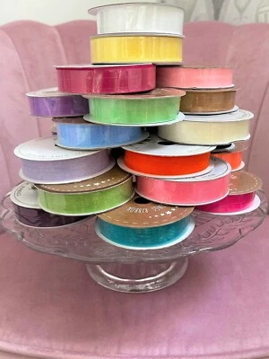 THREE KINGS RIBBON SHEER ORGANZA ribbon 15mm - 34 colour options - 10 metre mini reel **SEE OFFER**