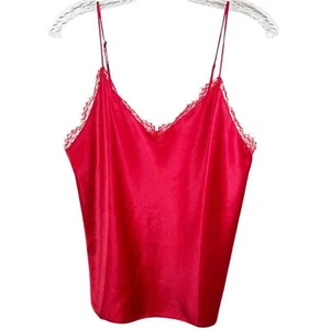 Victoria Secret Damen Satin Slip Tank Gr. M hinten offen Spitze rot - Bild 1 von 12