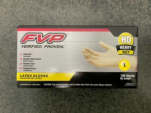 100 Stück strapazierfähige Gummihandschuhe groß strukturiert polymerbeschichtet puderfrei - Bild 1 von 3