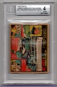 1936 Gum Inc. G-Men & Heroes of the Law #7 BGS grado 4 en muy buen estado/ex policía de motocicleta - Imagen 1 de 3