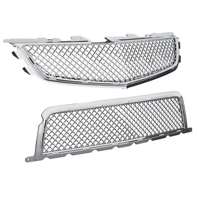 New Chrome Front Upper & Lower Grille For Cadillac CTS-V 2009-2014 Honeycomb - Image 1 of 4
