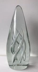 Huge Fratelli Toso Glass Obelisk Sculpture Spiral Bubbles w/ Label 12.25” Tall - Picture 1 of 12