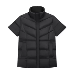 Men Padded Down Cotton Vest Coat Jacket Quilted Tank Tops Short Sleeve Costume - Picture 1 of 12