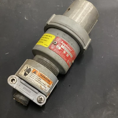 Appleton ACP6034BC 60A 4 polos metal anillo de sujeción enchufe usado Foto 1 de 4