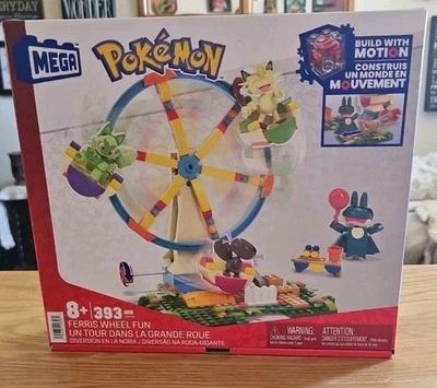 Pokemon Mattel Mega Toys Set Ferris Wheel Fun 393 Pieces. New - Image 1 of 4