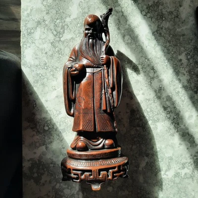 Figura Estatua Pesada Deidad Shou-Xing China De Colección Dios Longevidad Arte Oriental Foto 1 de 4