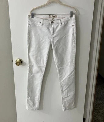 Pantalones de mezclilla para mujer Dittos talla 30 blancos ajustados tiro medio Foto 1 de 4