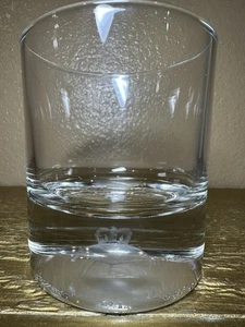 CROWN ROYALE 3D Float Etched Crown on Pillow Double Old Fashioned Glass - Picture 1 of 7