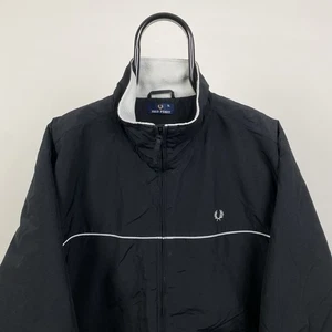 Fred Perry Men’s Padded Bomber Jacket Fleece Lined Black Size XL Heavy - Picture 1 of 6