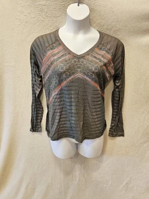 Camisa Prana Mujer Talla XL Multicolor Geométrica Mandala Top Manga Larga Hecha en EE. UU.  Foto 1 de 4