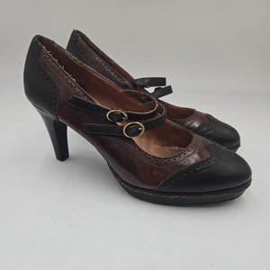 Anthropologie Schuler and Sons Philadelphia Oxford tacchi taglia 9,5 marrone nero - Foto 1 di 8