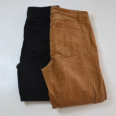 Lote 2 Talbots 8 Pantalones Mujer Negro Caqui Pana Cintura Alta Jegging Tobillo Foto 1 de 4