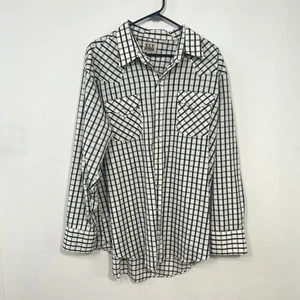 Ely Cattleman XXL Pearl Snap Western Shirt Black White Plaid Ranchwear Classic - Picture 1 of 9