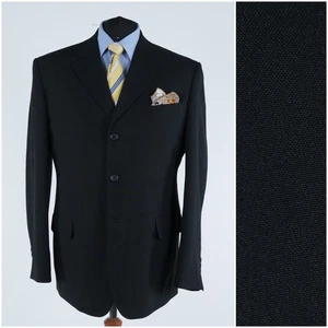 Mens Solid Black Sport Coat 46L US Size CANDA Blazer Jacket - Picture 1 of 13