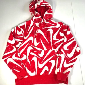 Sweat à capuche imprimé Nike All Over Swoosh - Pull rouge - Homme taille L - Photo 1/7